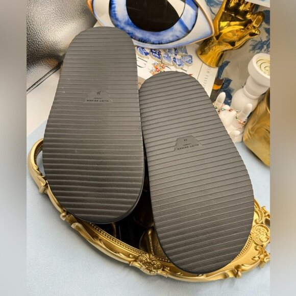 🆕 KURT GEIGER LONDON 🧿 NWOB Orson Cross Strap Sandal, Gold Bronze - Sz 38 7.5 - Picture 15 of 16